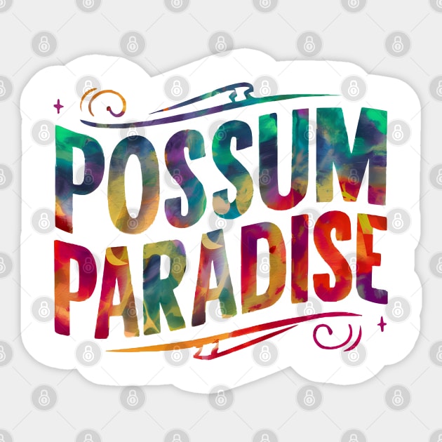 Colorful Possum Paradise Sticker by MakerMind8.2